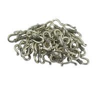 SUIOPPYUW Stylish 50Pcs Tibetan Silver S hook Clasp Necklace Clasp Jewelry Making 21 x 14mm Findings 15x8mm