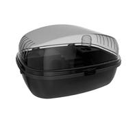 SUIOPPYUW Transparent Ventilation Small Animal Cage Offers Spacious Area With Openable Top Hamsters Rabbits And Other Small Pets Large Hamster Cage Habitat Acrylic Portable, black, 35.5x27.5x20cm