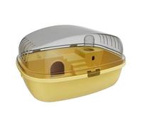 SUIOPPYUW Transparent Ventilation Small Animal Cage Offers Spacious Area With Openable Top Hamsters Rabbits And Other Small Pets Large Hamster Cage Habitat Acrylic Portable, yellow, 35.5x27.5x20cm