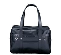 SUIOPPYUW Waterproof Japanese Handbag For High School Handbag Large Capacity PU Leather Shoulder Bag Student Uniform Laptop Bag, Black