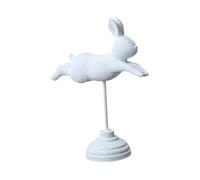 SUIOPPYUW Wooden Bunny Figurine Decorative Home Office Table Art Rabbit Figurine Lightweight Durable Easter Treat Decoration Bunny Ornament Figure Tabletop Decoration, White, 21.3x17cm