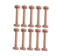 SUIOPPYUW Wooden Empty Spools Wooden Spools For Crafts Set Of Ten Various Craft Projects Addition To Supplies These Empty Are Sturdy And Designed To Last Each Spool, Beige, Length 96mm