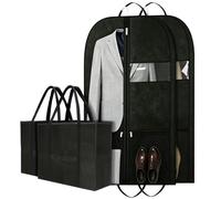 Suit Bags for Men, Professional Business Travel Garment Bag, Foldable 3-Fold Suit Bag for Travel, Garment Bag with Shoe Compartment, Wrinkle Men’s Suit Garment Bag with Clear ID Window, Tote
