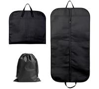 Suit Bags for Men - Suit Carrier & Shoe Bag Set, 60x120cm Foldable Cover with Button Closure, 35x45cm Shoe Bag, Durable & Breathable Garment Bags for Travel, Business, or Storage (Black)