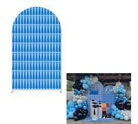 Suit Bow Tie Arch Backdrop Cover Kids Baby Shower Decors Double-Sided Arch Spandex Cover Boss Boys First Birthday Party Fiesta Parties Decorations (4X7.2ft,1917)