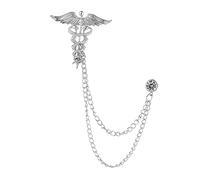 Suit Brooch with Chain Fashion Wedding Brooch Pin Jewelry Angel Wing Brooch Argent