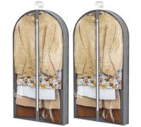 Suit Cover Bag for Hanging Clothes - 2Pack 40" Garment Bags with Zip Dustproof Moth-Proof Clothes Storage Protector Bags for Jacket Coat Jumpers, Gray