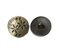 Suit Fastener Plating MetalMetal Buttons Round Antique Copper Single Hole Heart Pattern Zinc Metal Alloy Shank Button 2 Pcs, Antique Bronze Color, 2 Pcs(Antique Bronze Color)