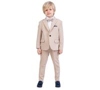 Suit for Boys | 4-Piece Flexible Comfortable Lycra Fabric Set Shirt, Pants, Jacket, and Bow Tie | with Spandex Party and Formal Wear for Boys Ages 2-50