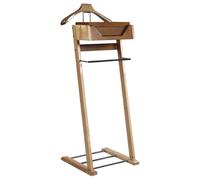 Suit Hangers for Men, Wood Valet Stand Organizer with Trouser Bar, Stylish Valet Stand for Office and Living Room