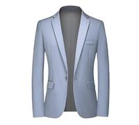Suit Jackets for Men,Mens Lightweight Jackets Casual Summer 1 Button Blazer Notched Lapel Solid Colour Business Suit Fully Lined Sport Coat with Pockets for Everyday Wear Gray L
