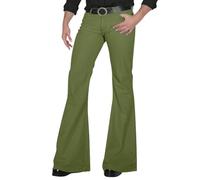 Suit Pants Men Formal Smart Casual Business Office Work Pants Chino Flat Front Stretch Golf Dress Trousers 60s 70s 80s Disco Party Dance Trousers Bell Bottom Wide Leg Trousers for Men UK