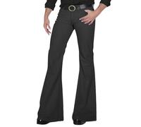 Suit Pants Men Formal Smart Casual Business Office Work Pants Flat Front Stretch Chino Golf Dress Trousers 60s 70s 80s Disco Party Dance Trousers Wide Leg Bell Bottom Trousers Black