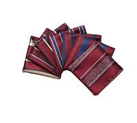 Suit Pocket Towel,Assorted Cotton Handkerchiefs, Burgundy Striped Polka Dot Square Towel Men's Suit Pocket Towel Multi-color Chest Towel