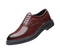 Suit Shoes Men's Black Derby Oxford Shoes with Pointed Toe Shoes Elegant Business Shoes Classic Wedding Shoes Simple Lace-Up Boots Casual Lace-Up Shoes Casual Shoes, brown, 10 UK