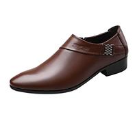 Suit Shoes Men's Black Slip-On Shoes with Pointed Toe Shoes Elegant Business Shoes Classic Wedding Shoes Simple Casual Work Shoes Comfortable Work Shoes Casual Shoes, brown, 9.5 UK