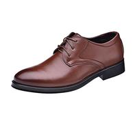 Suit Shoes Men's Classic Oxford Business Shoes - Men's Breathable Comfort Lace-Up Shoes Leather Shoes - Plain Non-Slip Business Shoes Work Shoes Walking Shoes for Formal Occasions, brown, 12.5 UK