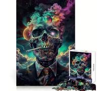 Suit Up! Smoke Skull 1000 Piece Jigsaw Puzzles for Adults Jigsaw Think Toy Calm Relax Clean Cut Wall Art Decor 50x75cm