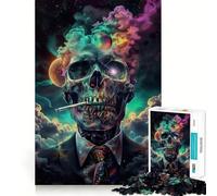 Suit Up! Smoke Skull 1000 Piece Jigsaw Puzzles for Adults Mental Logic Toy Tension Relief Firm Cut Perfect Present 38x26cm