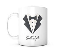 Suit Up Tux - Men Bachelor Party Supplies, Coffee Mug For Groom and Groomsmen, Best Man Wedding Mug Present, Present For Dad/Husband/Brother, Present for Wedding/Anniversary/Graduation, Groom Mug