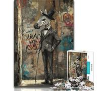 Suit Zebra 1000 Piece Jigsaw Puzzle for Adults And Teenagers,for Educational Game Challenge Toy for Is Ideal As A Gift for The Whole Family (50x75cm)