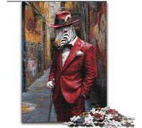 Suit Zebra 1000 Pieces Jigsaw Puzzle For Adults Teens, Challenging Game And Family Play Birthday Present, Gifts, Wall Art (26x38cm)