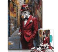 Suit Zebra 1000 Pieces Jigsaw Puzzles For Teens And Adults,for Educational Game Challenge Toy Unique Home Decor And Gifts (50x75cm)
