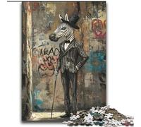Suit Zebra 2000 Piece Jigsaw Puzzles for Adults, Stress Reliever Staycation Kill Time with Matching Poster And Trivia Sheet (70x100cm)