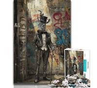 Suit Zebra Jigsaw Puzzles for Teenagers 1000 Piece Puzzle,Brain Intelligence Challenge Addictive Toys for Home Decoration (50x75cm)