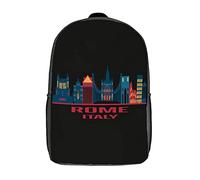 Suitable Daypack Italy Rome Sports Bag Adjustable Straps School Bags for Travel, Work, Hiking, 42X32X14Cm