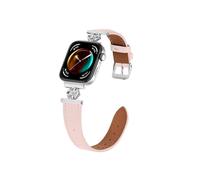 Suitable fit for Huawei Fit3 genuine leather watch strap with fit for HUAWEI watch Fit3 genuine leather metal petal watch strap(Pink)