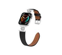 Suitable fit for Huawei Fit3 genuine leather watch strap with fit for HUAWEI watch Fit3 genuine leather metal petal watch strap(Black)