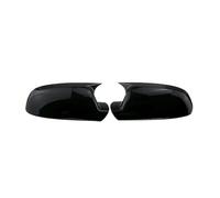 Suitable Fits for Audi A4 A5 B8 A3 A6 Reversing Mirror Cover Pattern Horn Rearview Mirror Shell Bright Black Decoration(Pair fiber patterns)(Pair lacquer black)