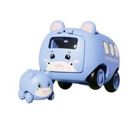 Suitable For 1 3 Year Old Children's Push Pull Car 4 Piece Zoo Animal Car Toy Suitable For Boys And Girls 1 2 3 And 4 Infant Drive Vehicle Set Suitable (Purple, 8.5X11X8CM)