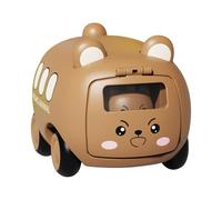 Suitable For 1 3 Year Old Children's Push Pull Car 4 Piece Zoo Animal Car Toy Suitable For Boys And Girls 1 2 3 And 4 Infant Drive Vehicle Set Suitable (Brown, 8.5X11X8CM)