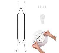 Suitable for 11-20 inch Decorative Plate Large Plate Hangers for The Wall, Invisible Stainless Steel Plate Wall Hangers for Display with Wall Hooks, for Plates/Platter/Dish/Picture（Black）