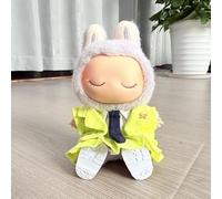 Suitable for 17CM-Labu Clothes, Pants, Shoes, Hats, Skirts, Pendants, Accessories (College Style Women's Green and Yellow + White Leather Shoes)