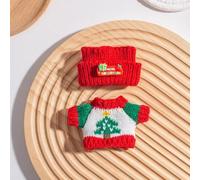 Suitable for 17cm Trend Doll Christmas hat Gingerbread Man Sweater Winter Snowflake hat Change (excluding Dolls) (A-15 Two-Piece Set)