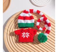 Suitable for 17cm Trend Doll Christmas hat Gingerbread Man Sweater Winter Snowflake hat Change (excluding Dolls) (A-24 Two-Piece Set)