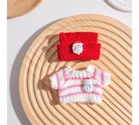 Suitable for 17cm Trend Doll Christmas hat Gingerbread Man Sweater Winter Snowflake hat Change (excluding Dolls) (A-35 Two-Piece Set)