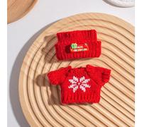 Suitable for 17cm Trend Doll Christmas hat Gingerbread Man Sweater Winter Snowflake hat Change (excluding Dolls) (A-22 Two-Piece Set)
