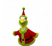 Suitable for 23-inch porch goose big white goose multi-set theme decoration - 7 to 15 days fast delivery (Christmas (green hair) hat + clothes)