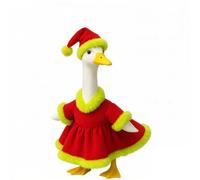 Suitable for 23-inch porch goose big white goose multi-set theme decoration - 7 to 15 days fast delivery (Christmas (green hair) hat + skirt)