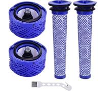 Suitable for Dyson V6 Absolute Vacuum Filter Replacement Set, Blue, 2 Front and 2 Rear Filters with Cleaning Brush, Compatible with V6 Series