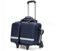 Suitable for EMT, EMS, Paramedic Wheeled Medical Trolley Bag Professional First Aid Bag with Internal Dividers, Large Capacity Portable Outdoor Waterproof Emergency First Responder Trauma Bag.,B