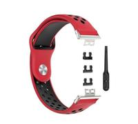 Suitable for Huawei Watch Fit watch reverse buckle two-color strap for TIA-B09 silicone replacement wristband, Red and Black,For Huawei Watch Fit