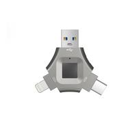 Suitable for iPhone 3-in-1 Fingerprint encrypted Drive, Secure Password Protected USB Disk encrypted Storage Suitable for Android/iPhone/iPad/PC 128GB (128, GB)