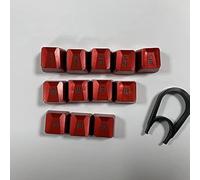 Suitable for Logitech Keyboard Translucent Alternate keycaps for G910 G810 G Pro G413 G613 Alternate Light-transmitting Game keycaps (Bump 12 Keys, Red)