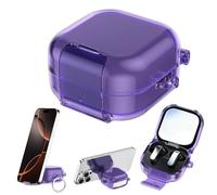 Suitable for Sam-sung Galaxy Buds 4/4Pro Protective Shell, Transparent Earphone Case With Bracket, Pc Soft Shell, All-Inclusive Protection (Purple)