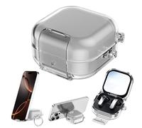 Suitable for Sam-sung Galaxy Buds 4/4Pro Protective Shell, Transparent Earphone Case With Bracket, Pc Soft Shell, All-Inclusive Protection (Gray)